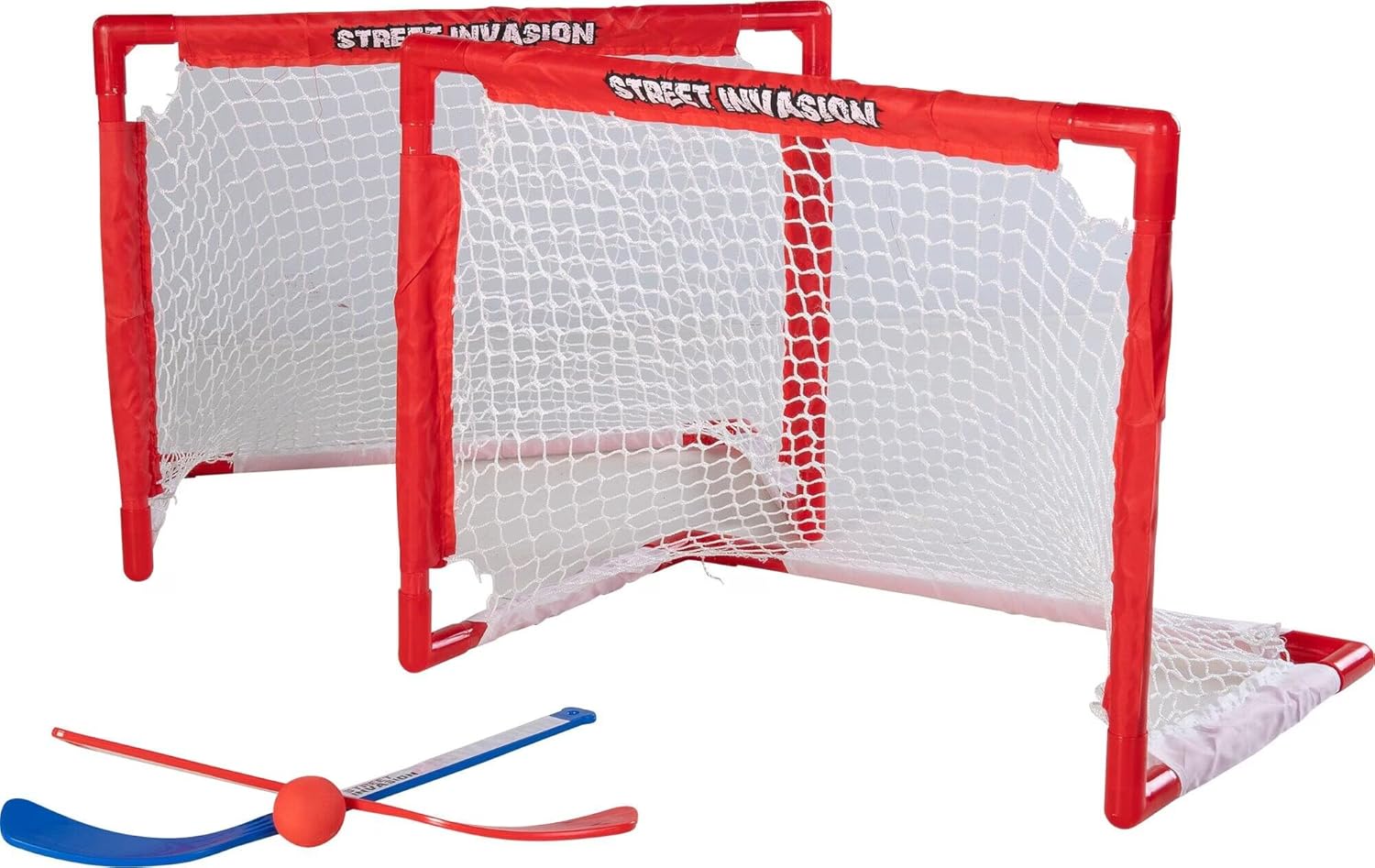 Street Invasion Mini Hockey Set 2 Nets 2 Sticks 1 Ball 1 Carrying Case