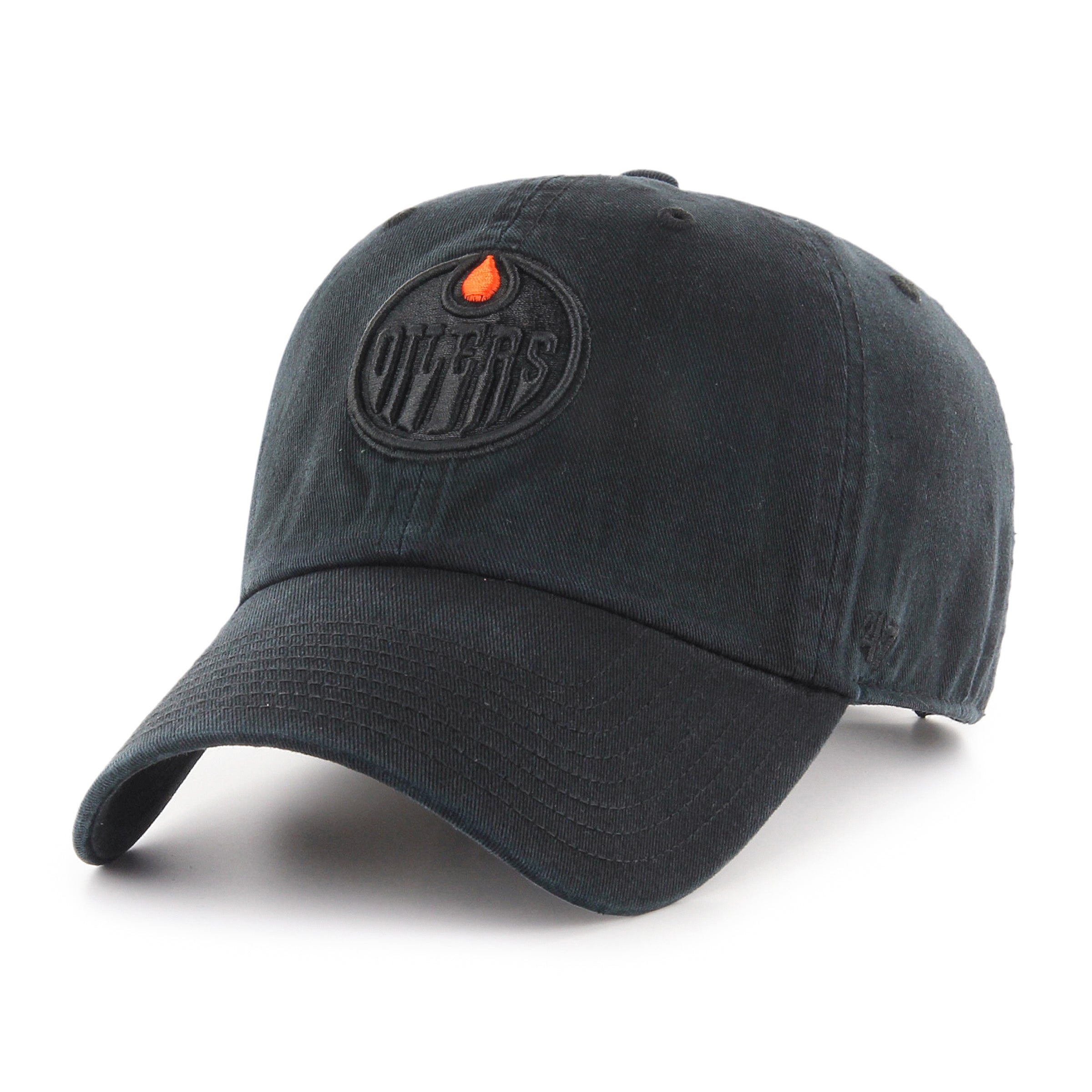 '47 Edmonton Oilers Black On Black Clean Up Cap Adjustable Strapback Hat