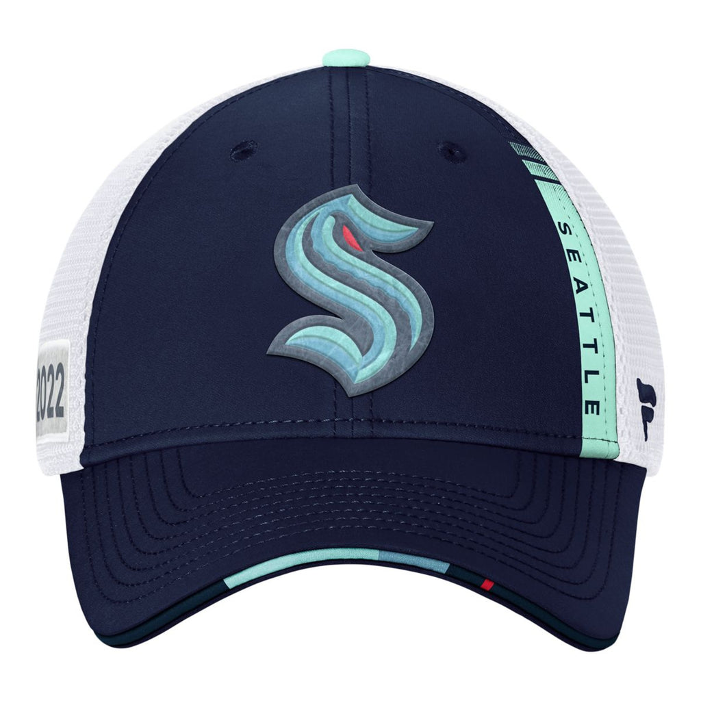 Fanatics Seattle Kraken Authentic Pro Draft Trucker Snapback Cap Adjustable Hat