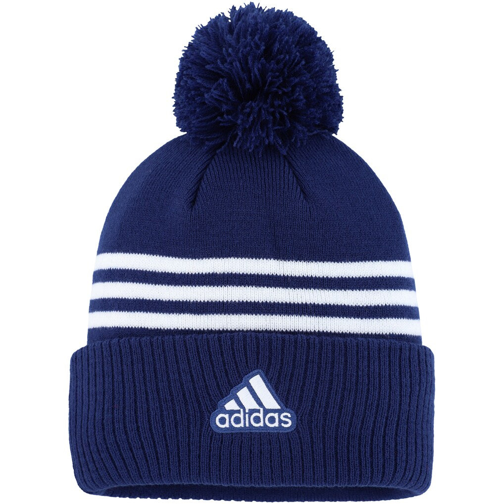 Adidas Vancouver Canucks 3-Stripe Cuff Knit Pom Beanie Toque Hat