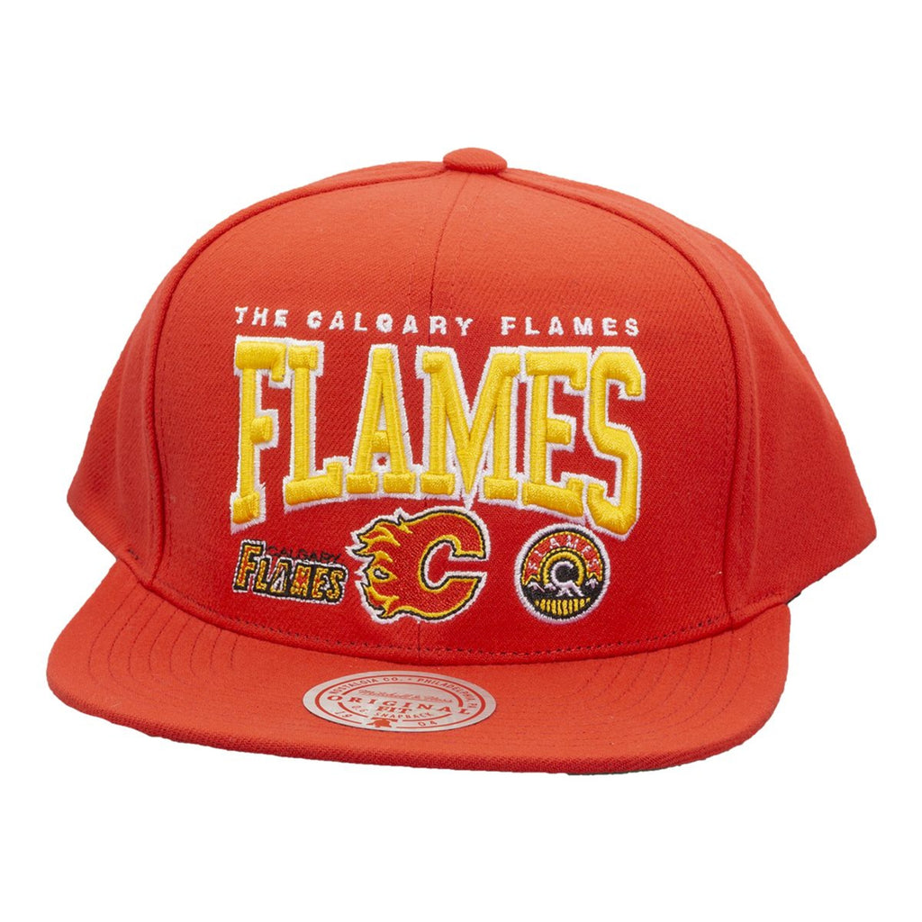 Mitchell & Ness Calgary Flames Team Ground 2.0 Cap Snapback Adjustable Hat