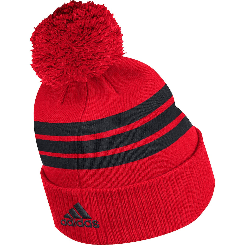 Adidas Ottawa Senators 3-Stripe Cuff Knit Pom Beanie Toque Hat