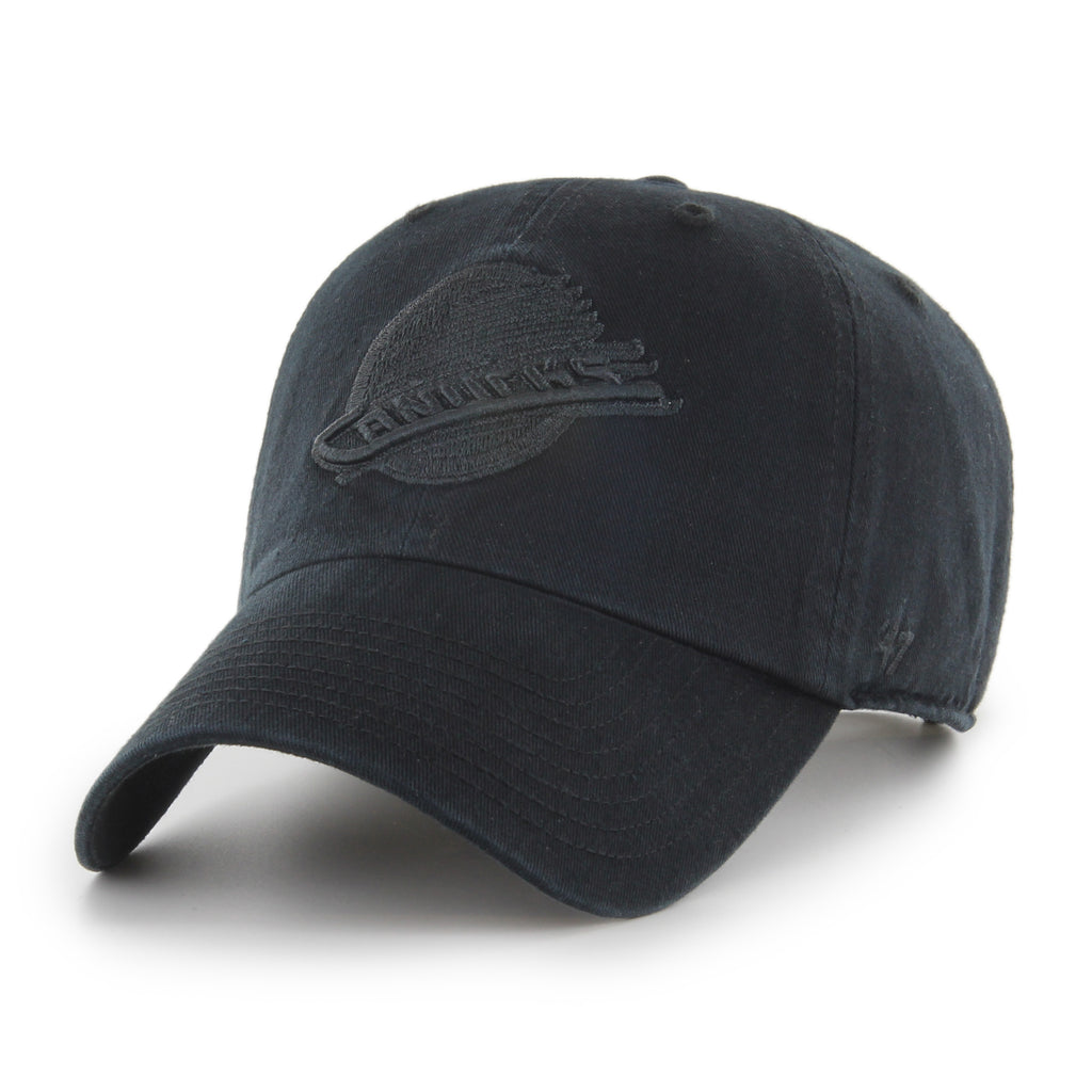'47 Vancouver Canucks Black On Black Clean Up Cap Adjustable Strapback Hat