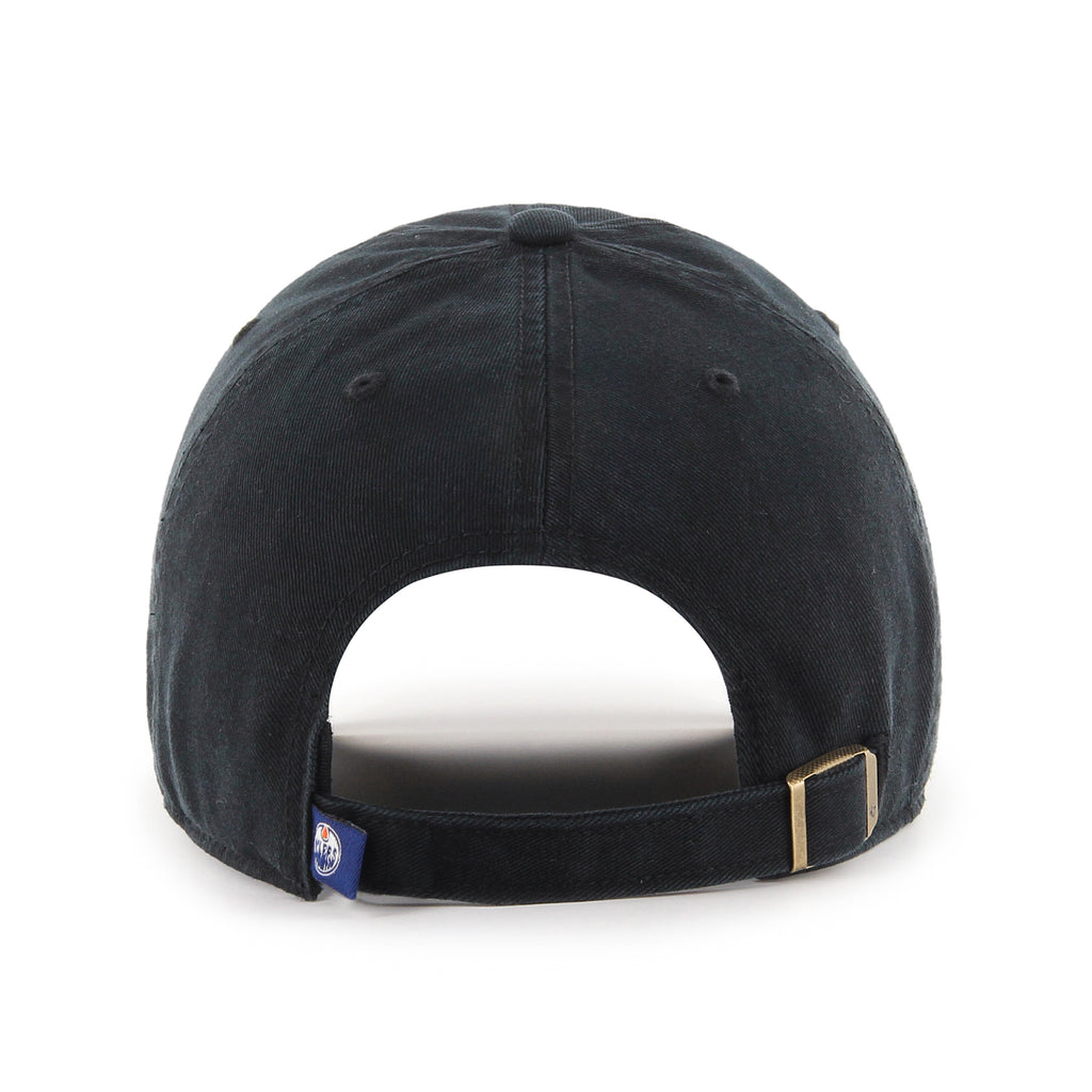 '47 Edmonton Oilers Black On Black Clean Up Cap Adjustable Strapback Hat